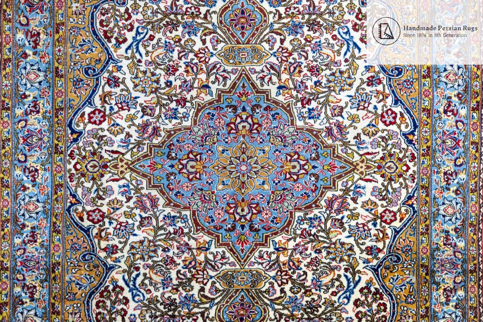 Alternative view of Hand-Knotted Kashan Persian Rug, 287 × 200 cm, Cotton