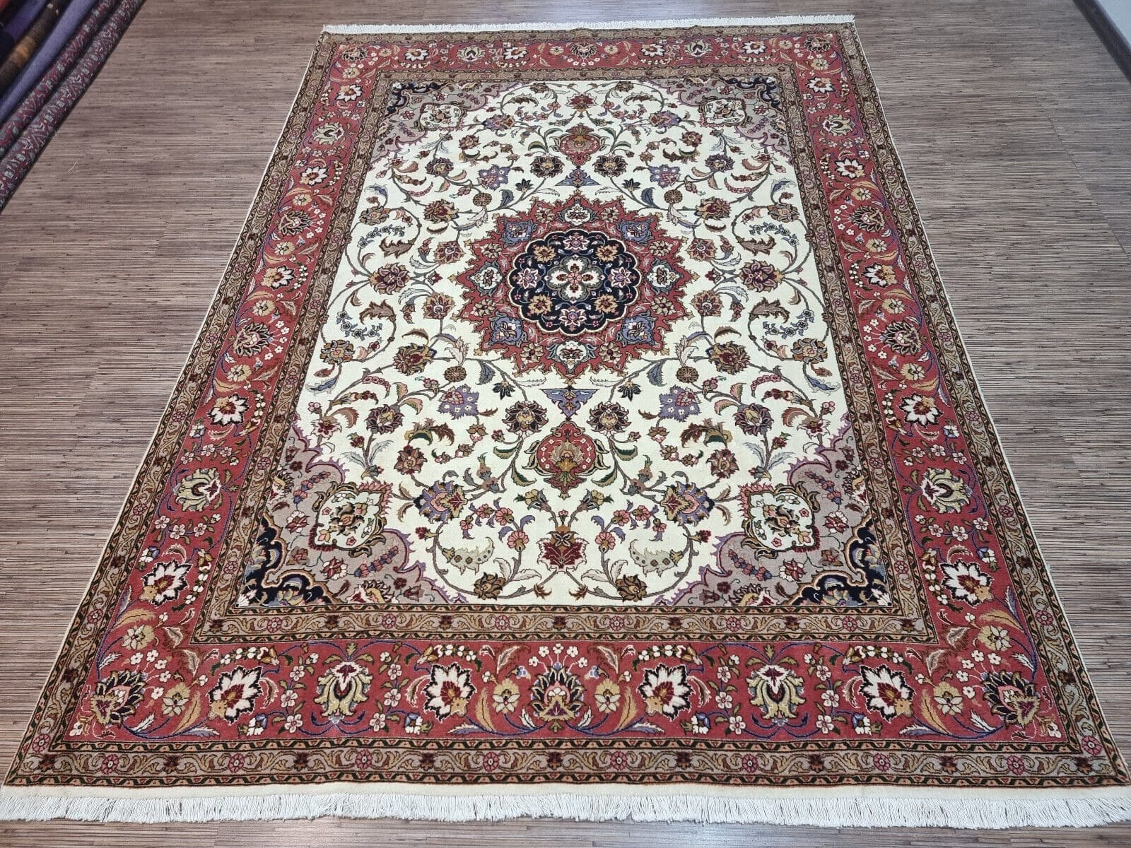 Alternative view of Hand-Knotted Tabriz Persian Rug, 257 × 202 cm, Wool