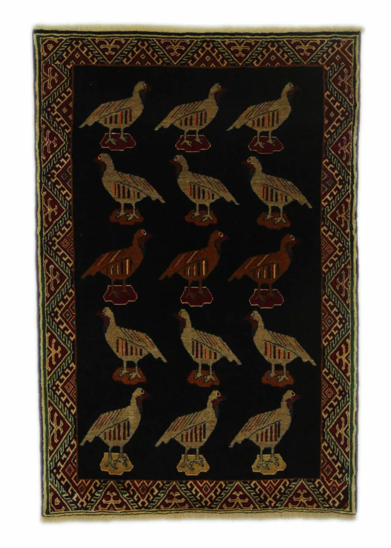 Hand-Knotted Gabbeh Persian Rug, 151 × 101 cm, Wool