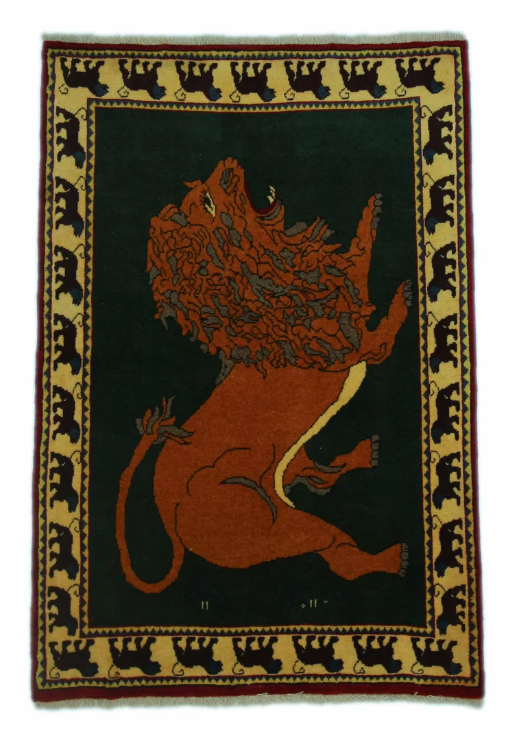 Gabbeh Persian Rug 153 × 103 cm in Wool, hand-knotted