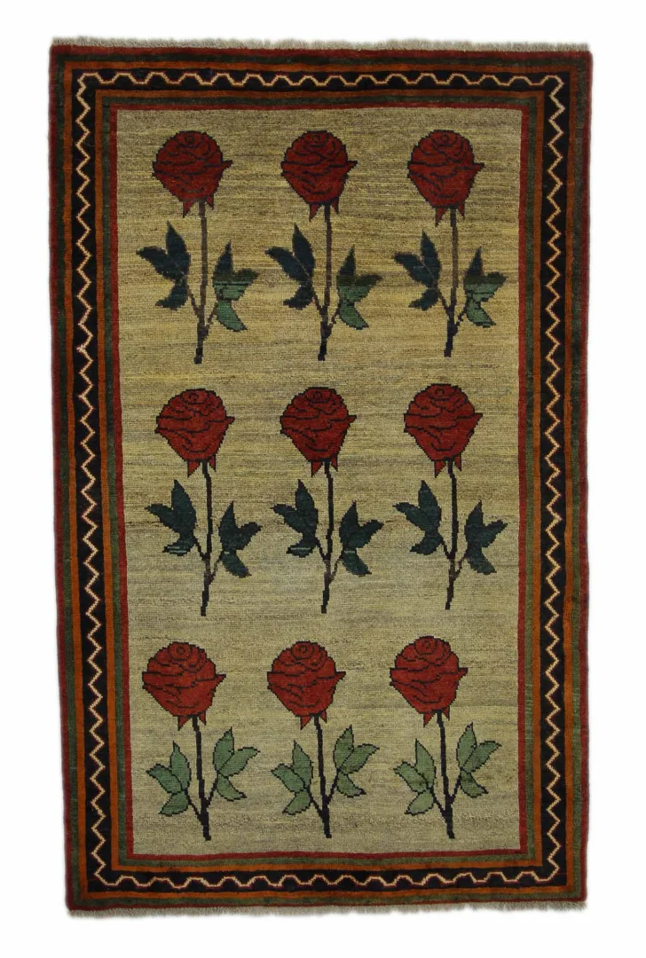 Hand-Knotted Gabbeh Persian Rug, 193 × 121 cm, Wool