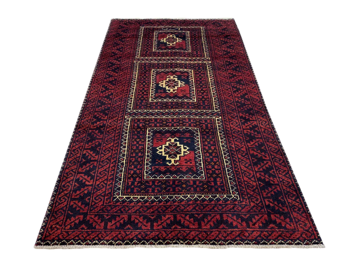 Alternative view of Hand-Knotted Baluch Persian Rug, 230 × 118 cm, Wool