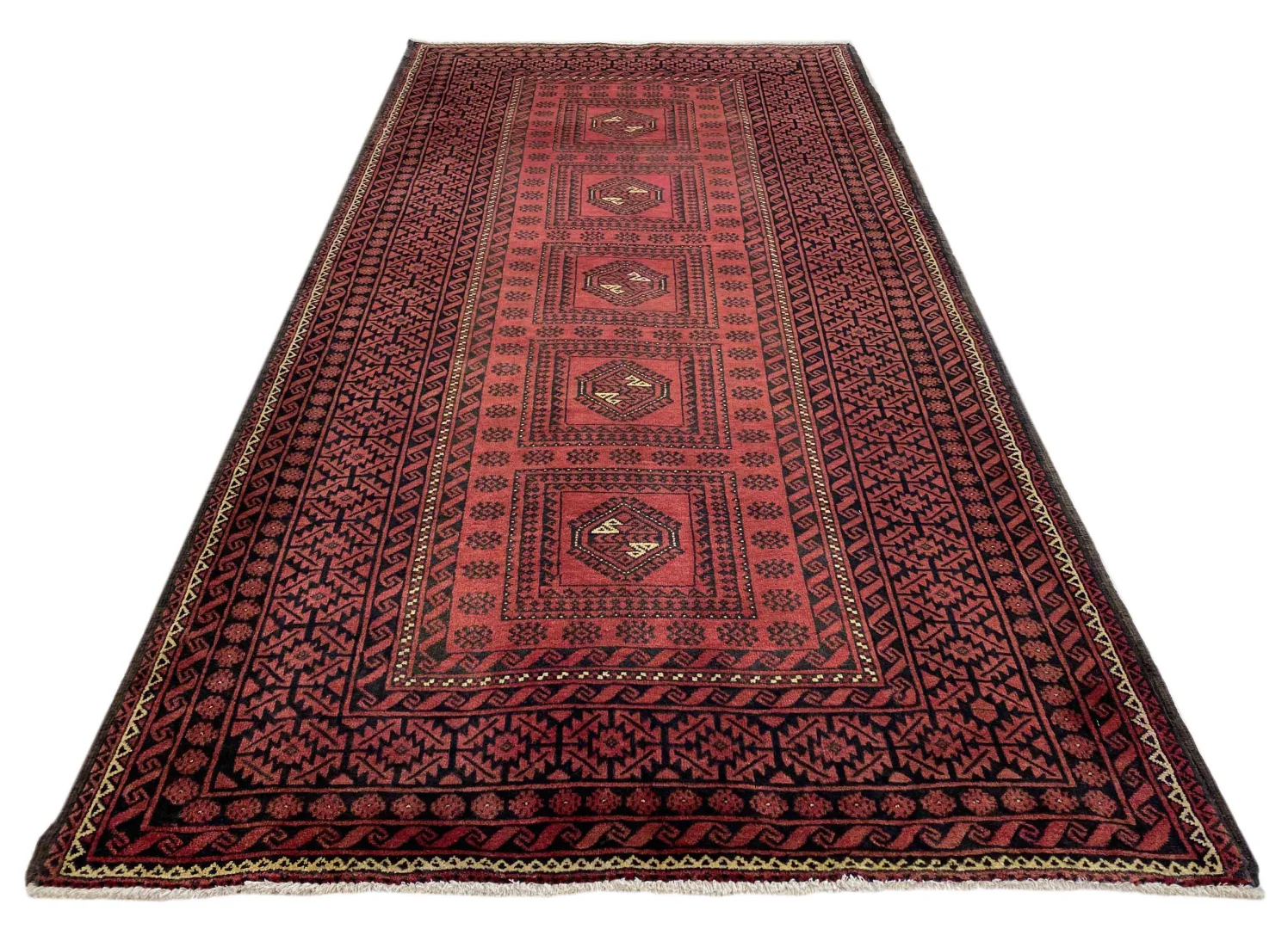Alternative view of Hand-Knotted Baluch Persian Rug, 280 × 136 cm, Wool