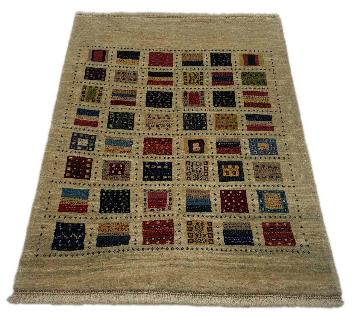 Alternative view of Wool Gabbeh Persian Rug 141 × 103 cm, hand-knotted