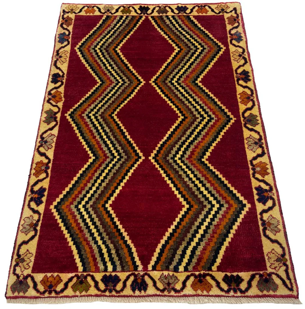 Alternative view of Hand-Knotted Gabbeh Persian Rug, 146 × 98 cm, Wool