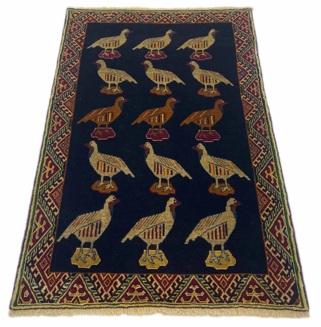 Alternative view of Hand-Knotted Gabbeh Persian Rug, 151 × 101 cm, Wool