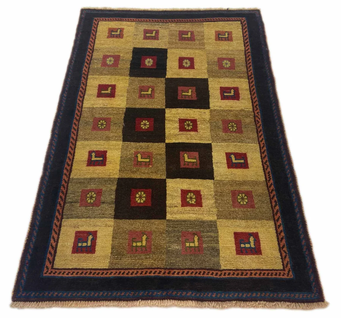 Alternative view of Hand-Knotted Gabbeh Persian Rug, 155 × 102 cm, Wool