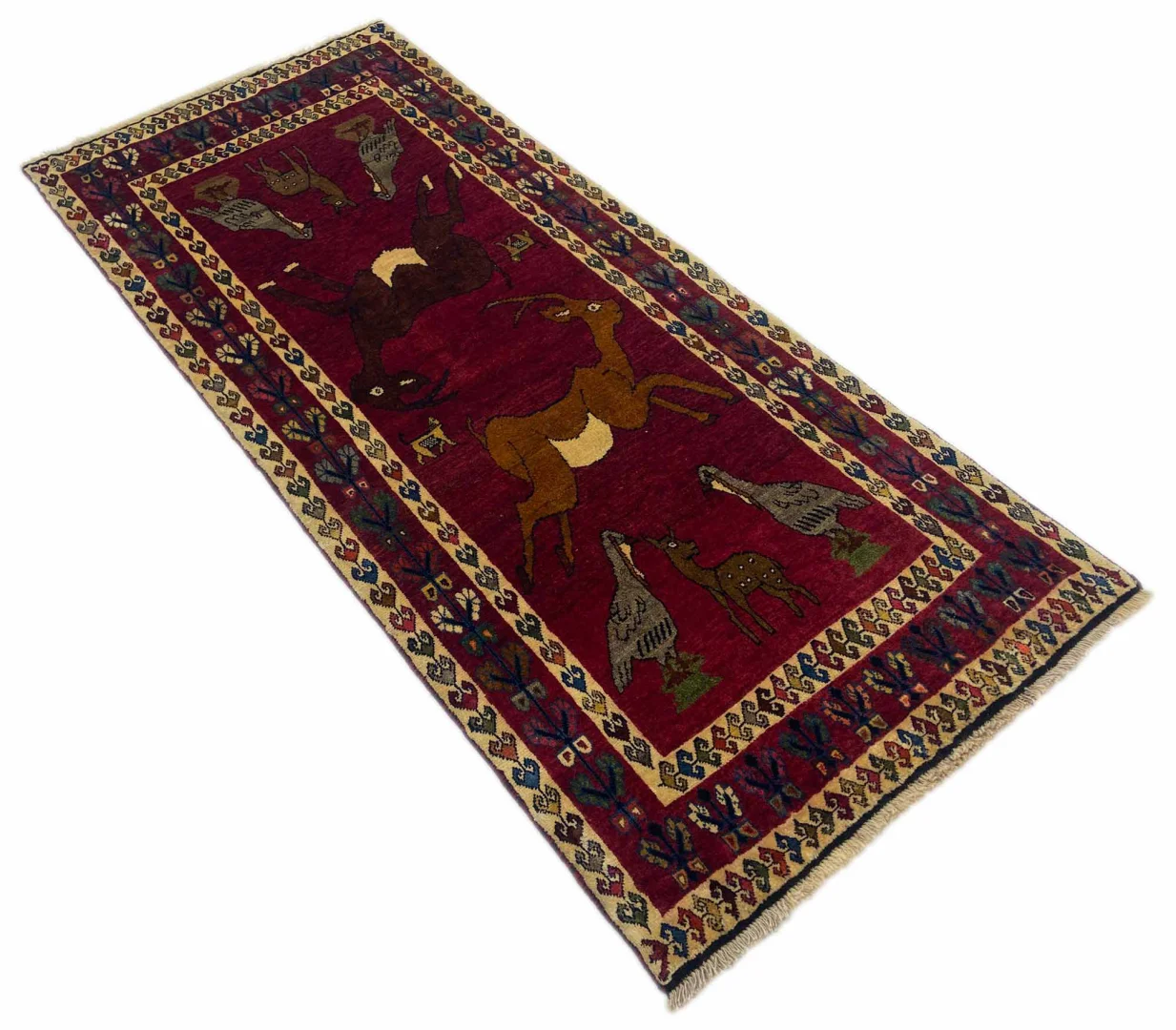 Hand-Knotted Gabbeh Persian Rug, 238 × 104 cm, Wool - Image 3