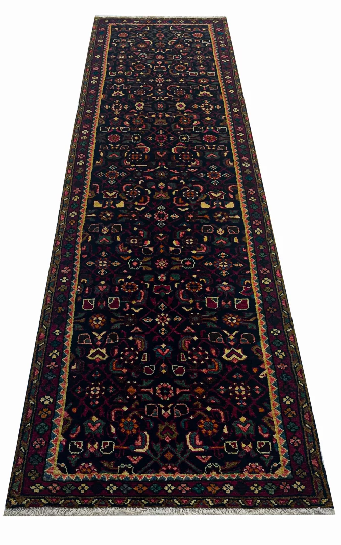 Alternative view of Hand-Knotted Hamadan Persian Rug, 304 × 83 cm, Wool