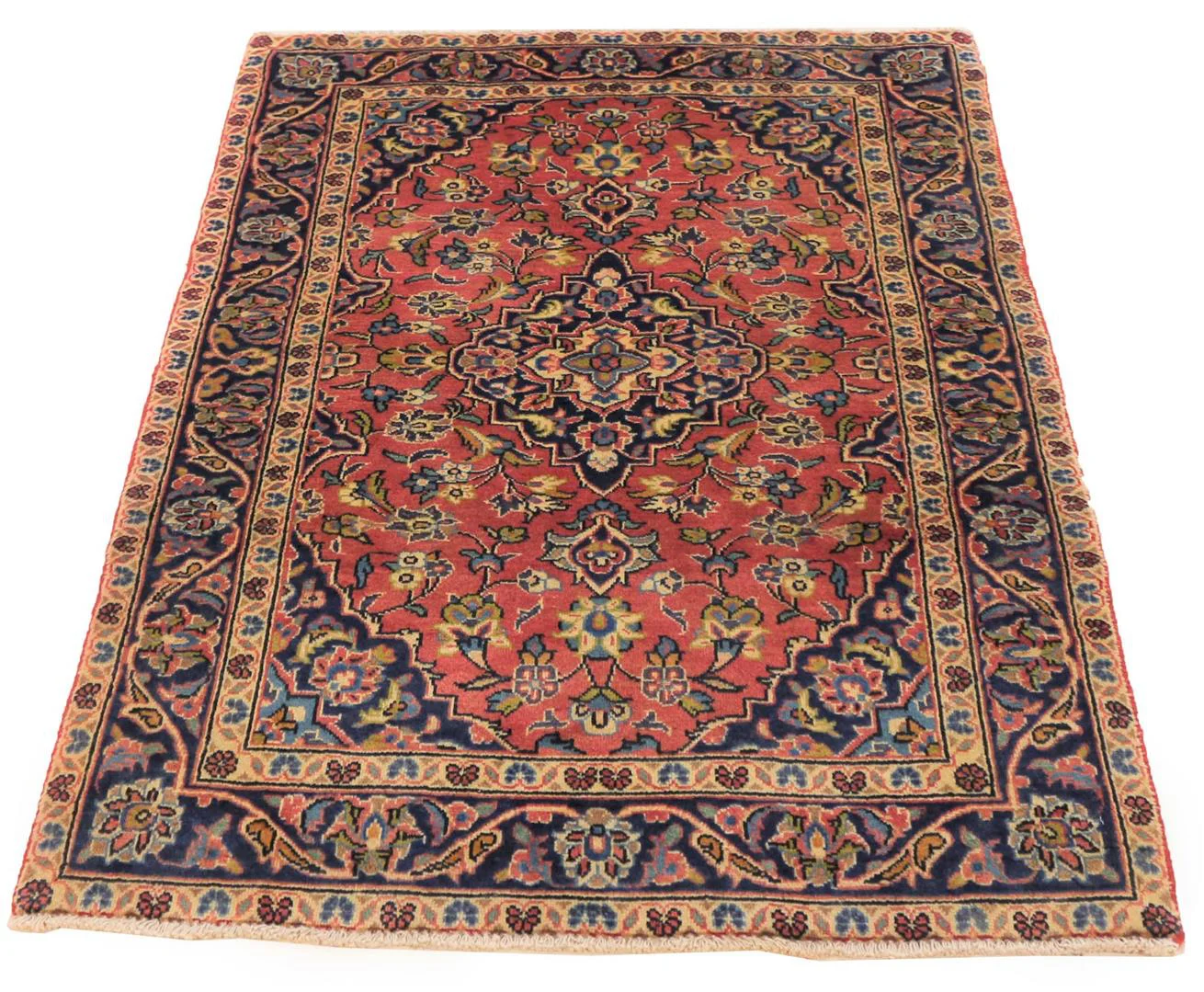 Alternative view of Kashan Persian Rug 136 × 93 cm in Wool, hand-knotted