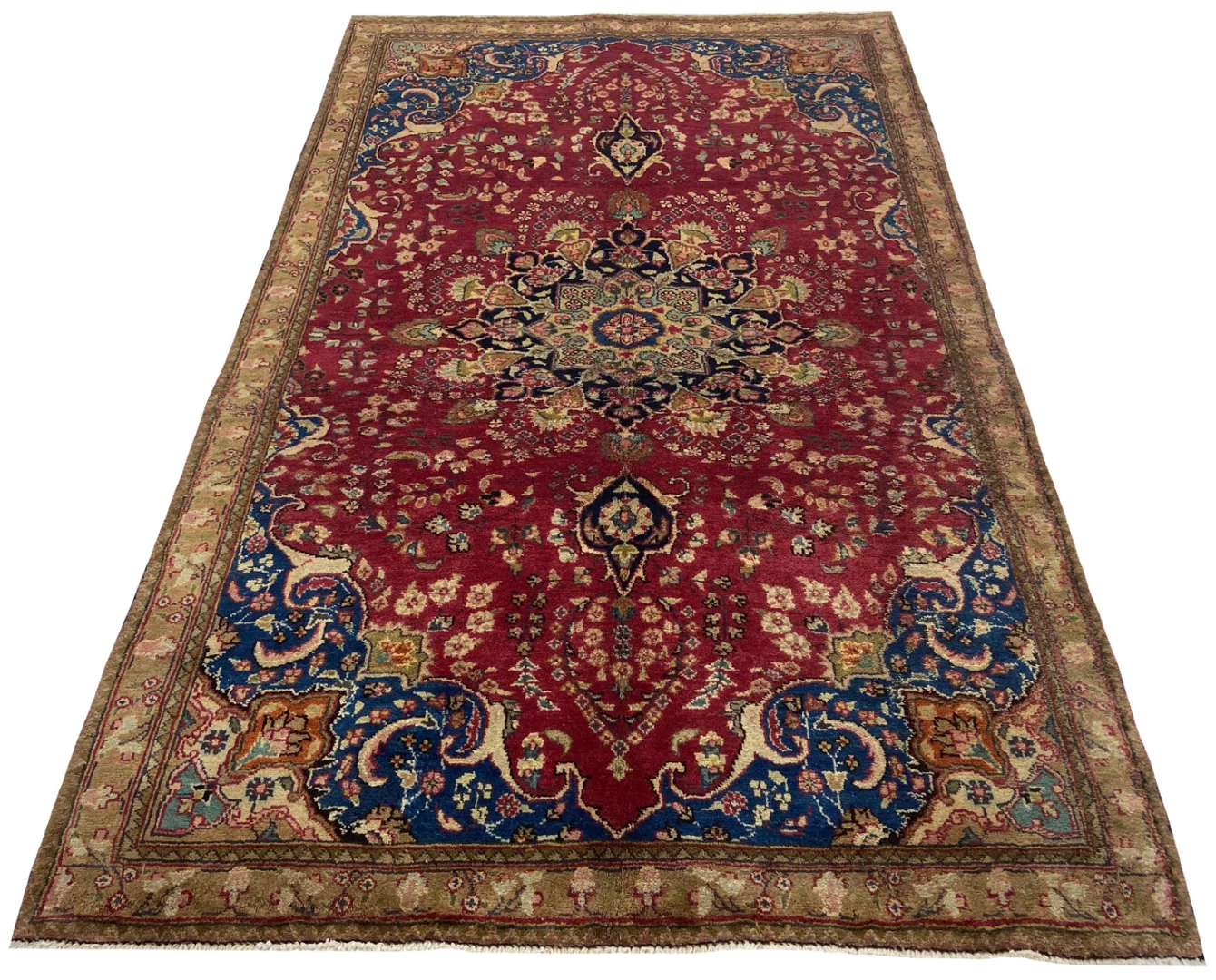 Alternative view of Hand-Knotted Mashhad Persian Rug, 239 × 148 cm
