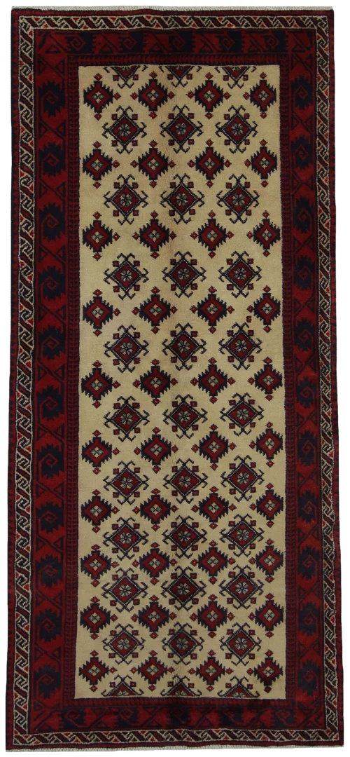 Hand-Knotted Baluch Afghan Rug, Wool