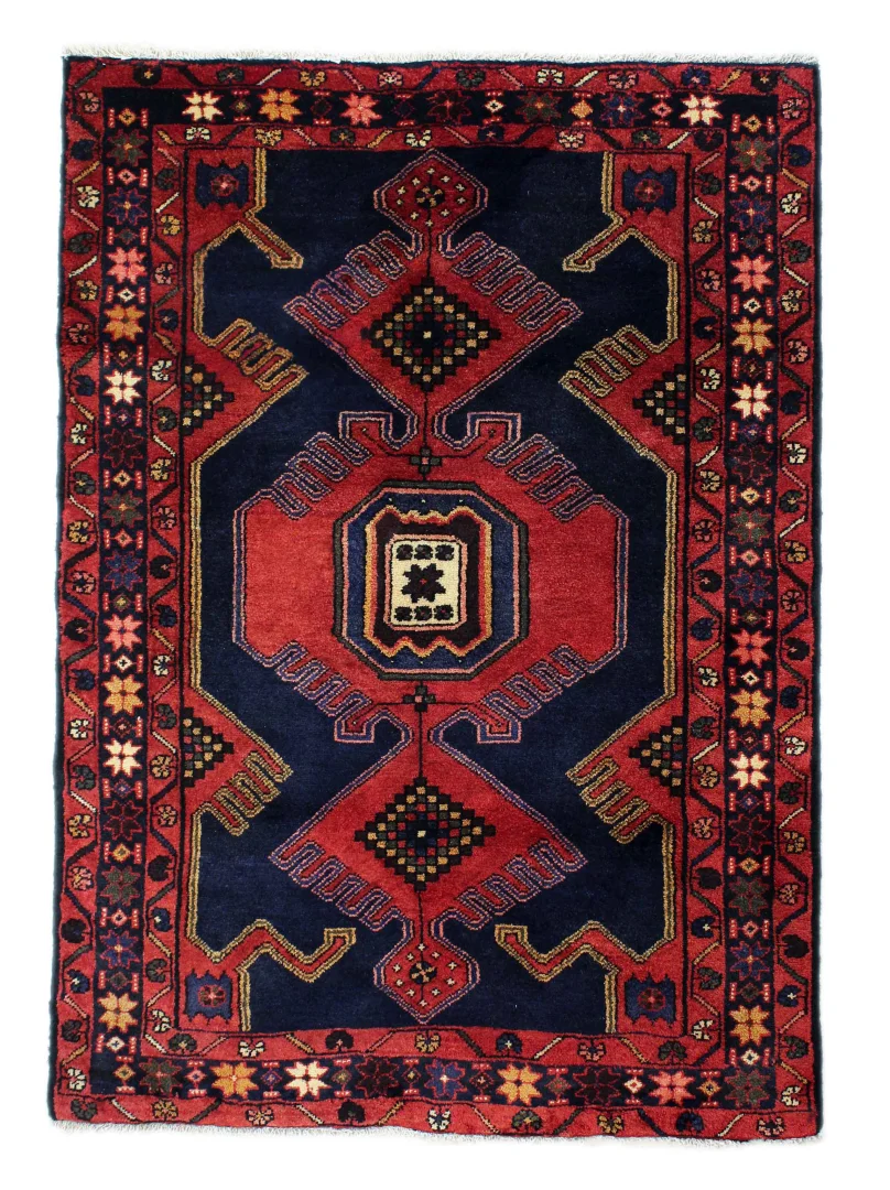 Hand-Knotted Hamadan Persian Rug, 153 × 110 cm, Wool