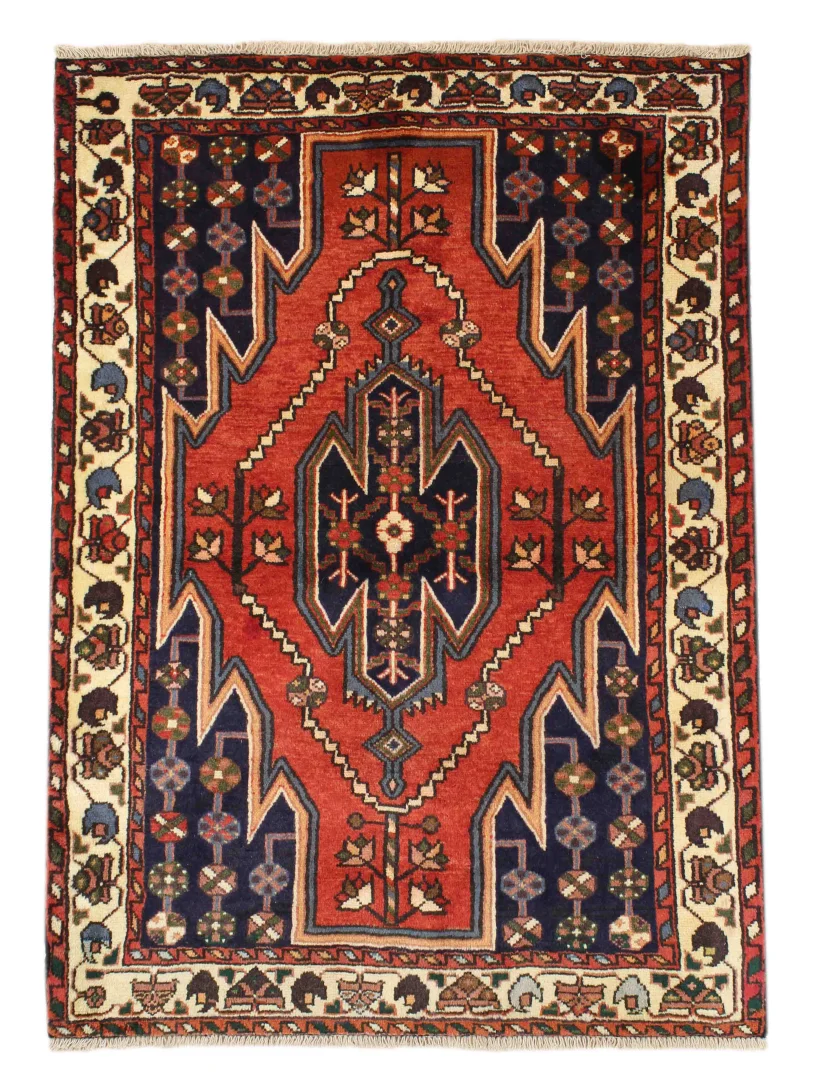 Hand-Knotted Hamadan Persian Rug, Wool