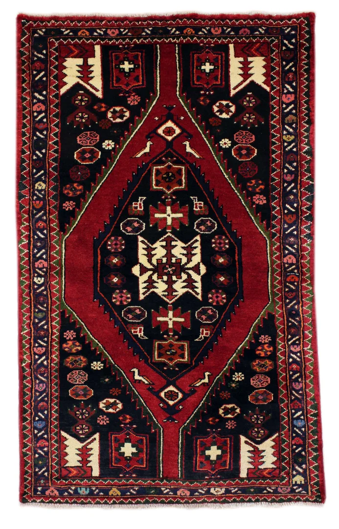 Hand-Knotted Hamadan Persian Rug, Wool