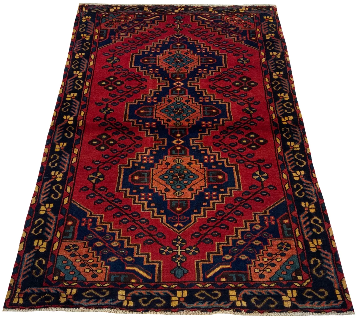 Alternative view of Hamadan Persian Rug 152 × 102 cm in Wool, hand-knotted