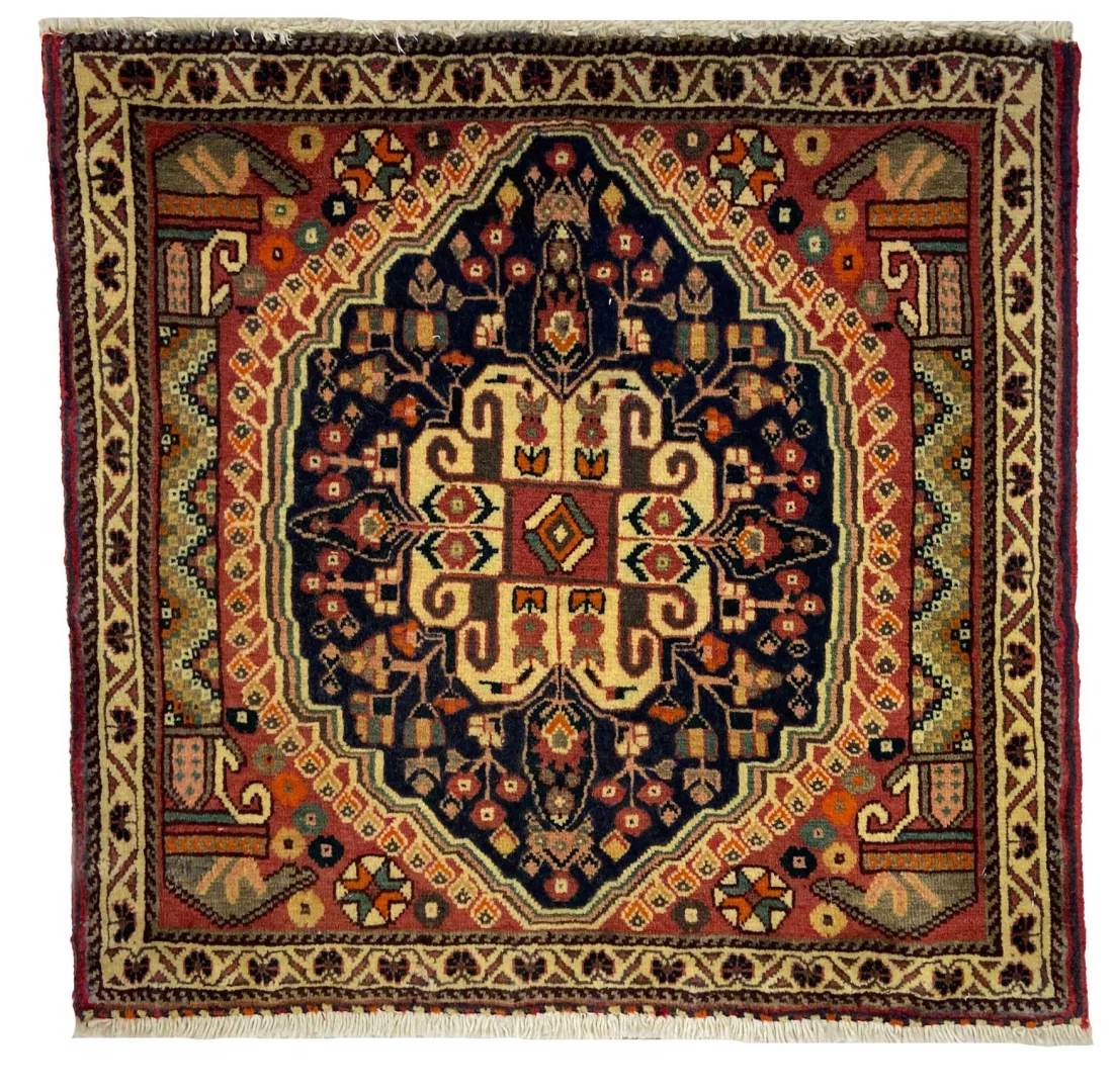 Qashqai Persian Rug 60 × 61 cm in Wool, hand-knotted