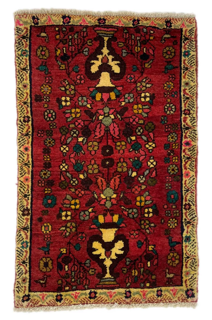Hand-Knotted Hamadan Persian Rug, Wool