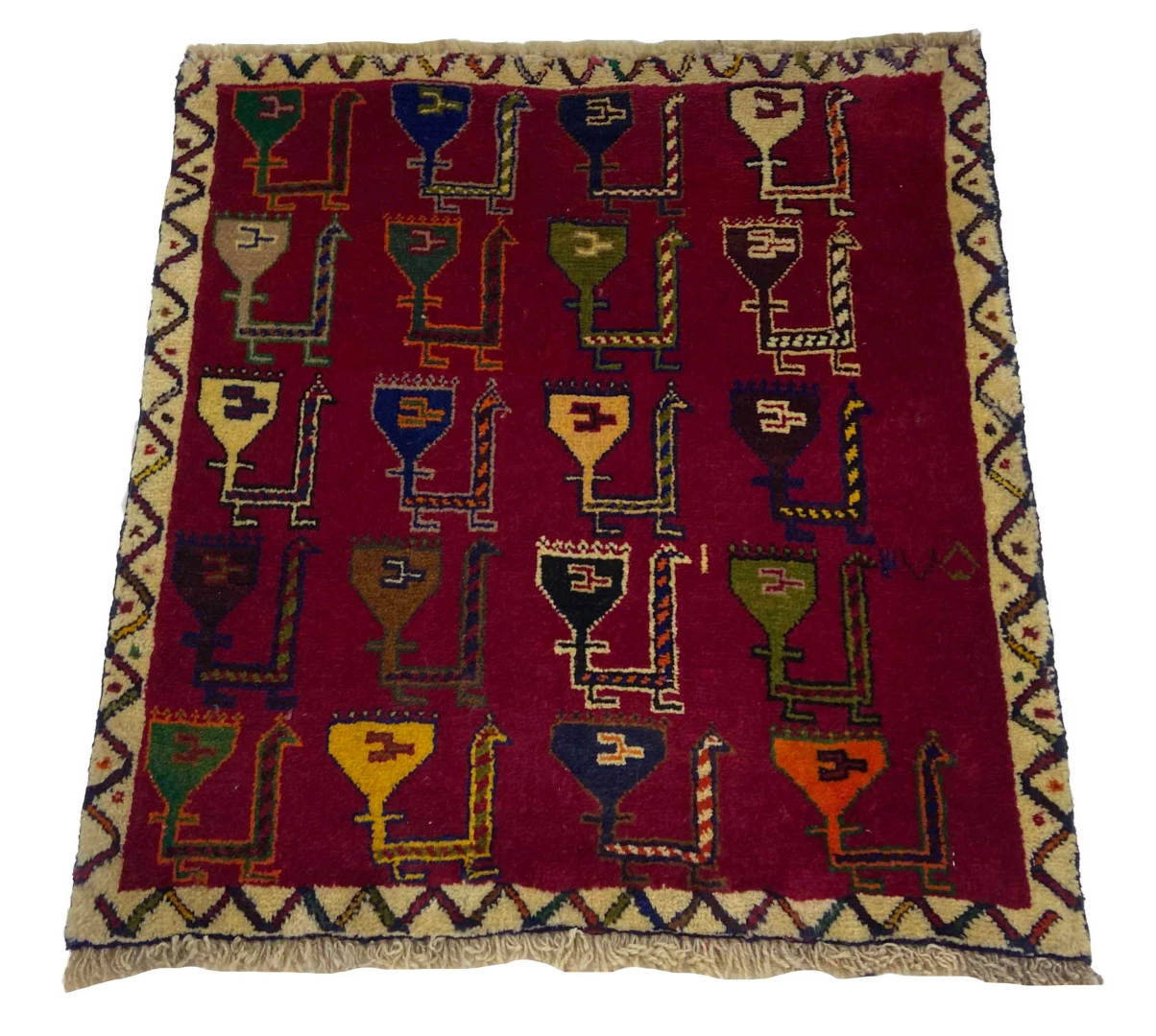 Alternative view of Hand-Knotted Qashqai Persian Rug, Wool