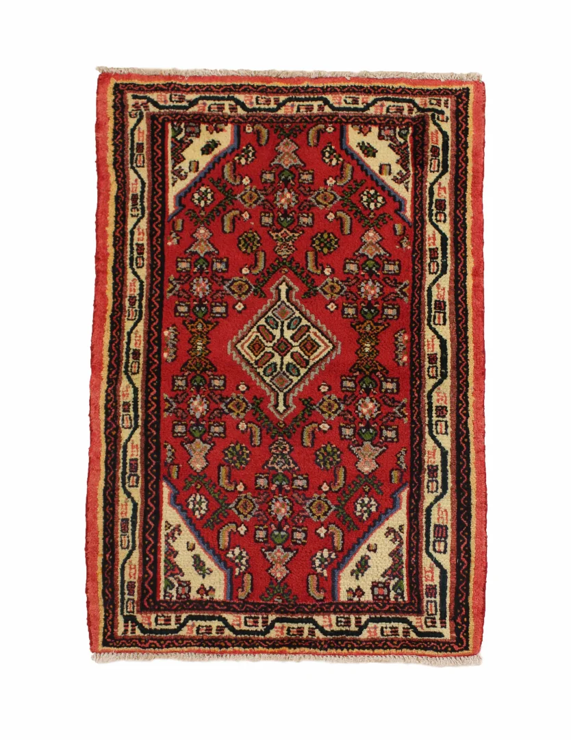 Hand-Knotted Hamadan Persian Rug, Wool