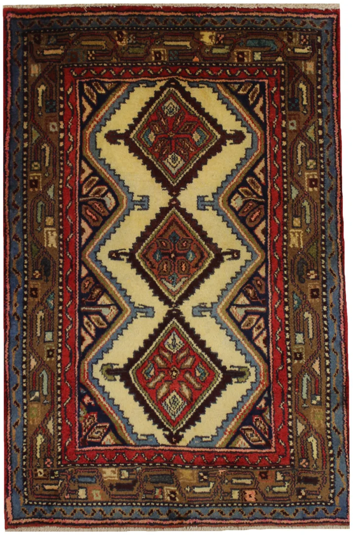 Hand-Knotted Hamadan Persian Rug, Wool