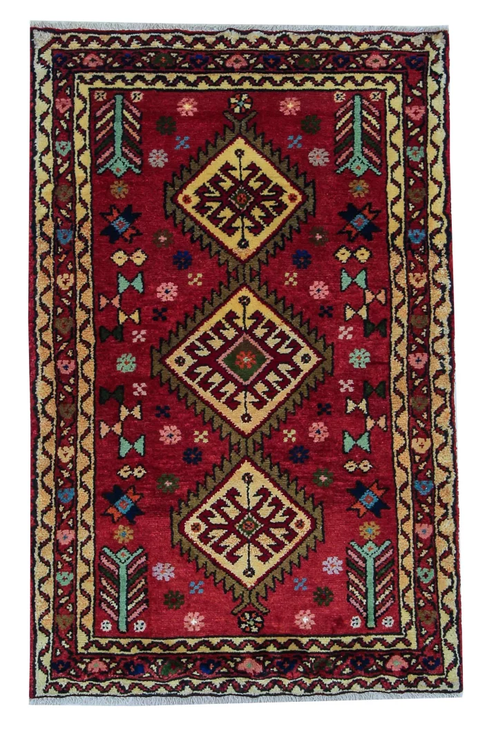 Wool Hamadan Persian Rug 125 × 80 cm, hand-knotted