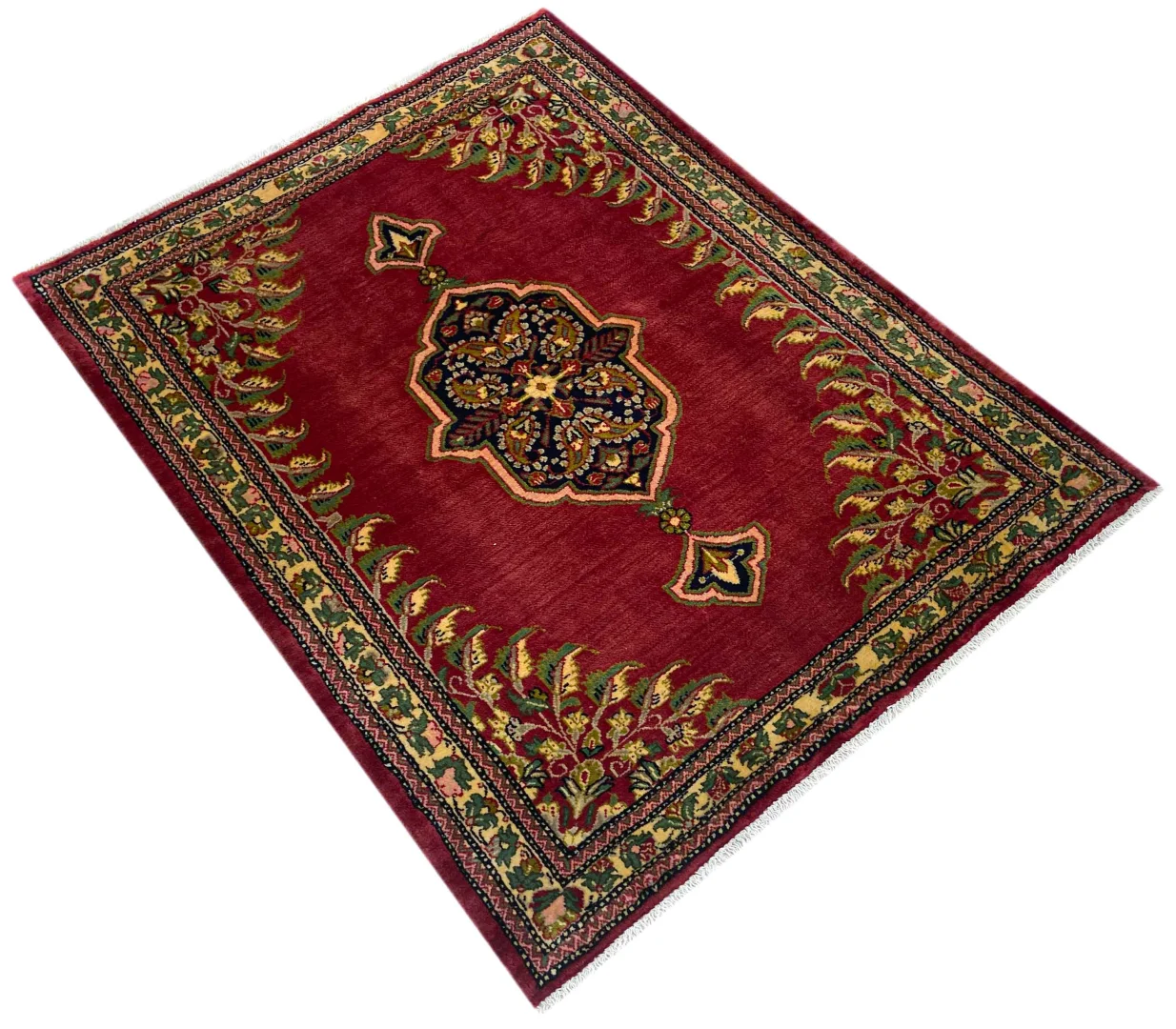 Alternative view of Hand-Knotted Qom Persian Rug, Wool