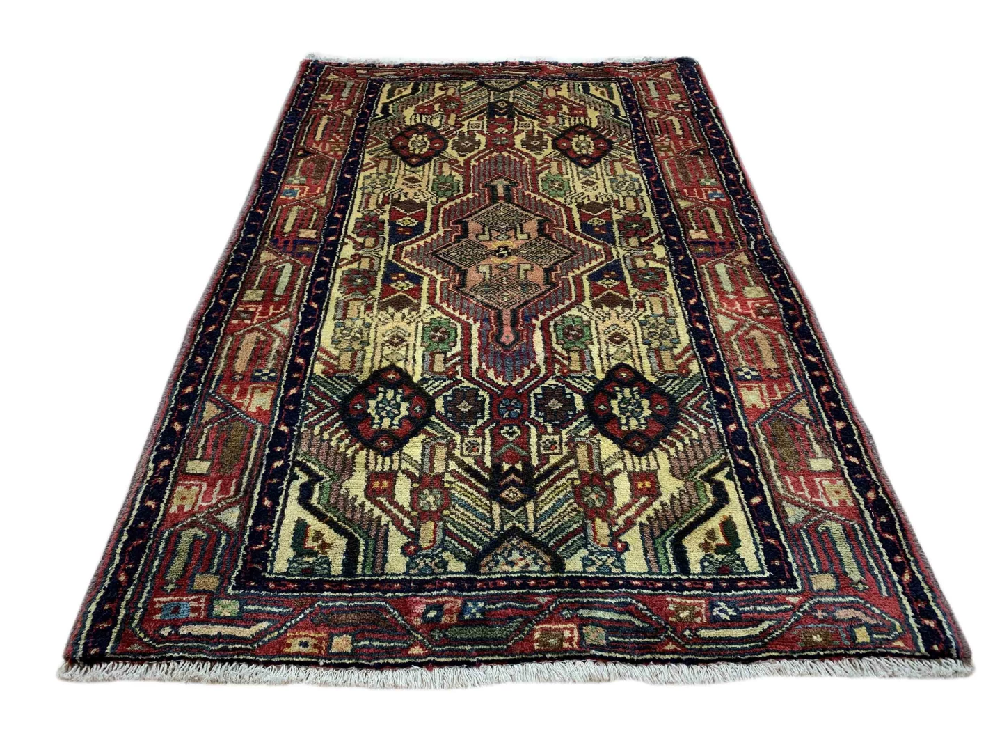 Alternative view of Hand-Knotted Hamadan Persian Rug, 110 × 75 cm, Wool