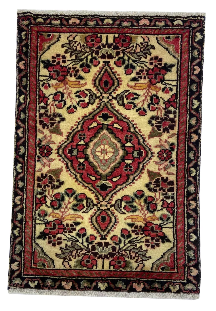 Hand-Knotted Hamadan Persian Rug, 87 × 60 cm, Wool