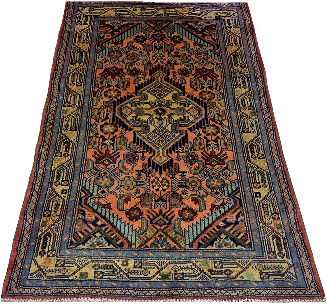 Alternative view of Hand-Knotted Hamadan Persian Rug, Wool
