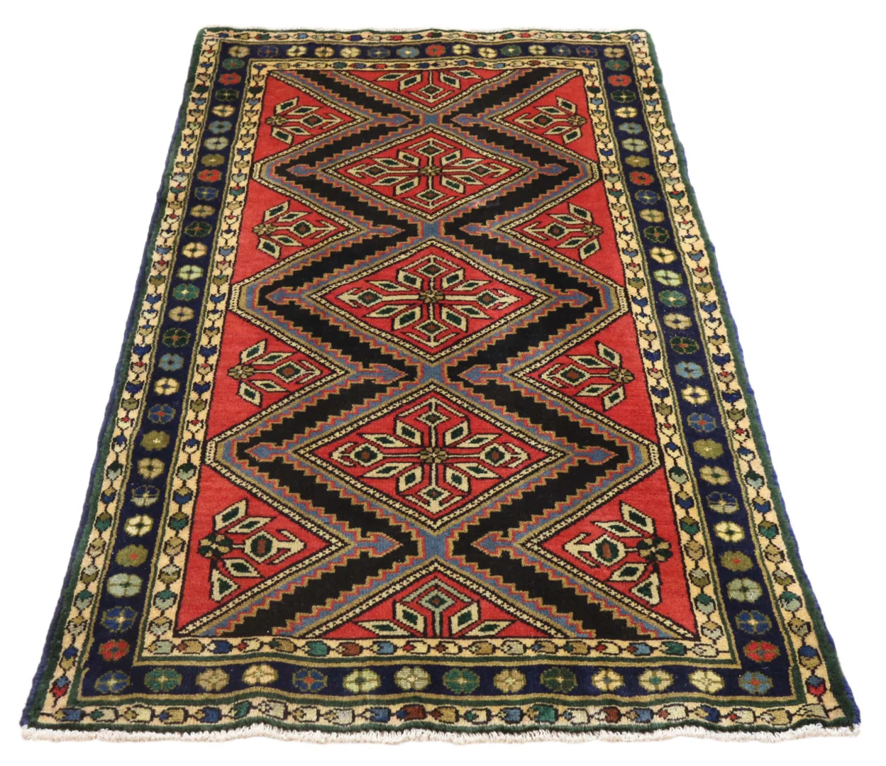 Alternative view of Hand-Knotted Hamadan Persian Rug, 152 × 87 cm, Wool