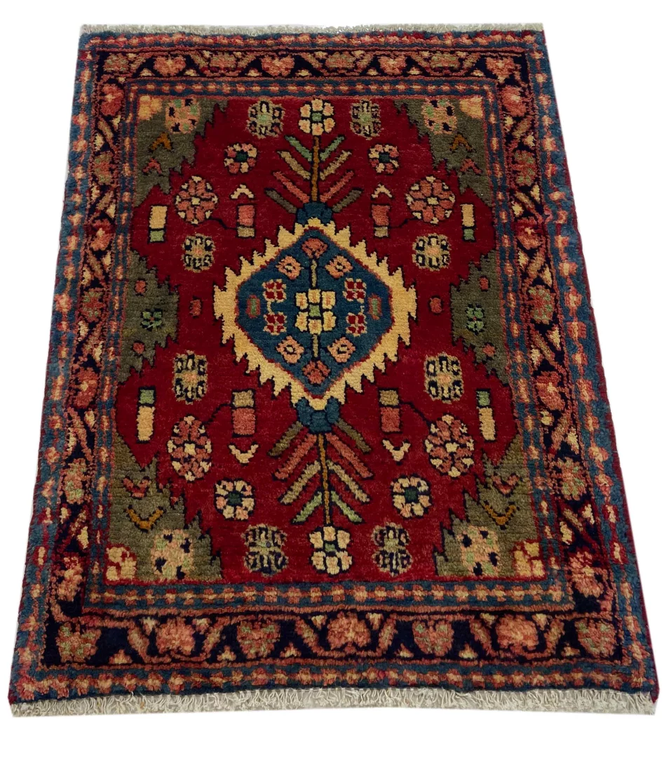Alternative view of Hand-Knotted Hamadan Persian Rug, Wool