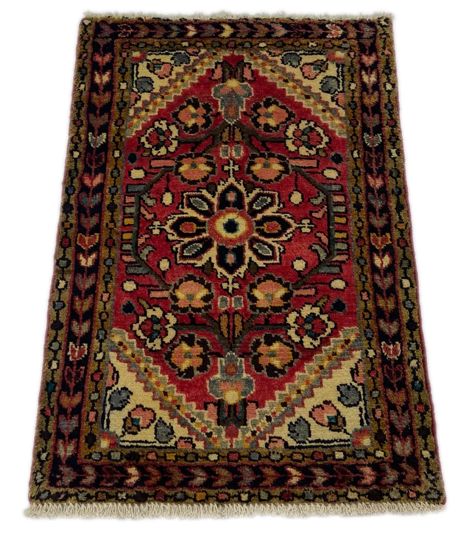 Alternative view of Hand-Knotted Hamadan Persian Rug, 97 × 68 cm, Wool