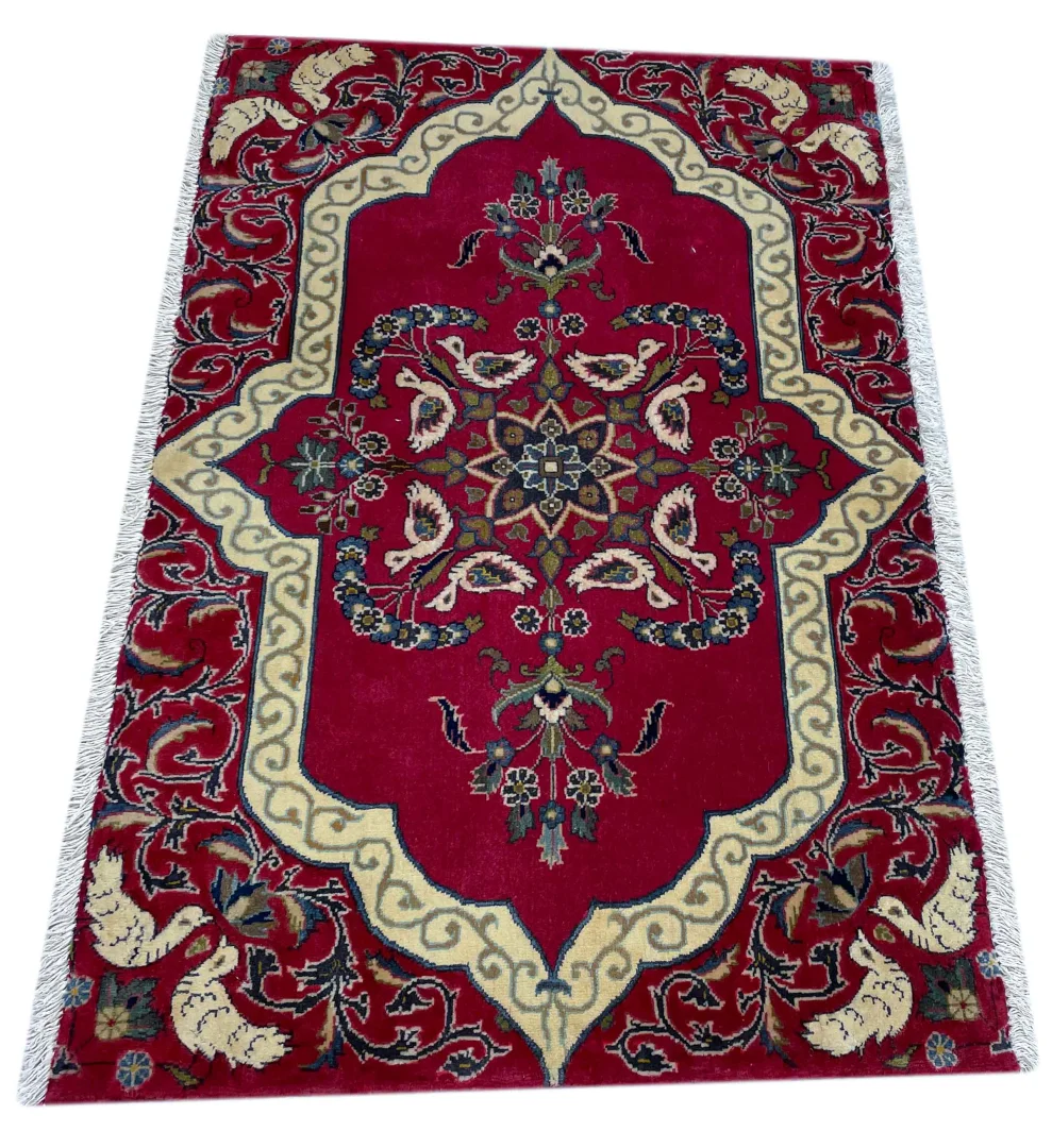 Alternative view of Hand-Knotted Kashan Persian Rug, Wool