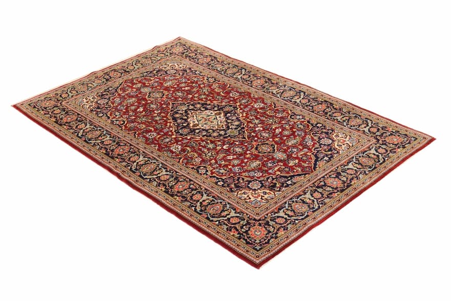 Alternative view of Hand-Knotted Kashan Persian Rug, 222 × 143 cm, Wool