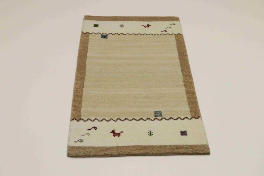 Alternative view of Hand-Knotted Gabbeh Indian Rug, 140 × 70 cm, Wool