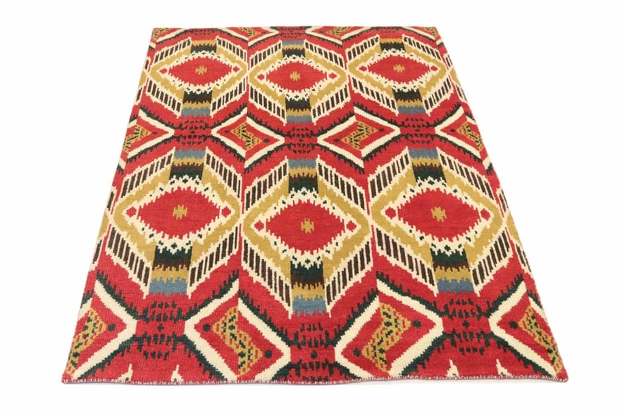Alternative view of Wool Indian Rug 246 × 164 cm, hand-knotted