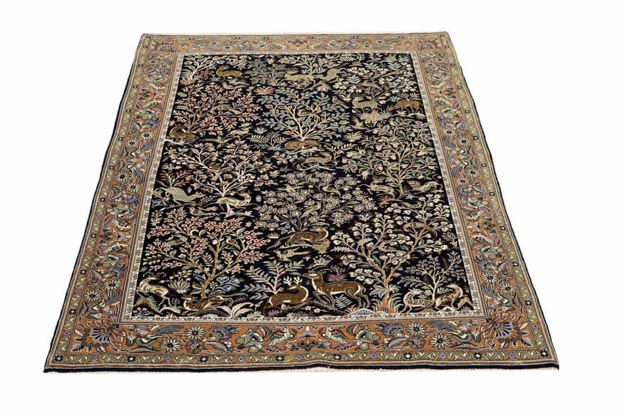 Alternative view of Antique Qom Persian Rug, 212 × 141 cm, Wool