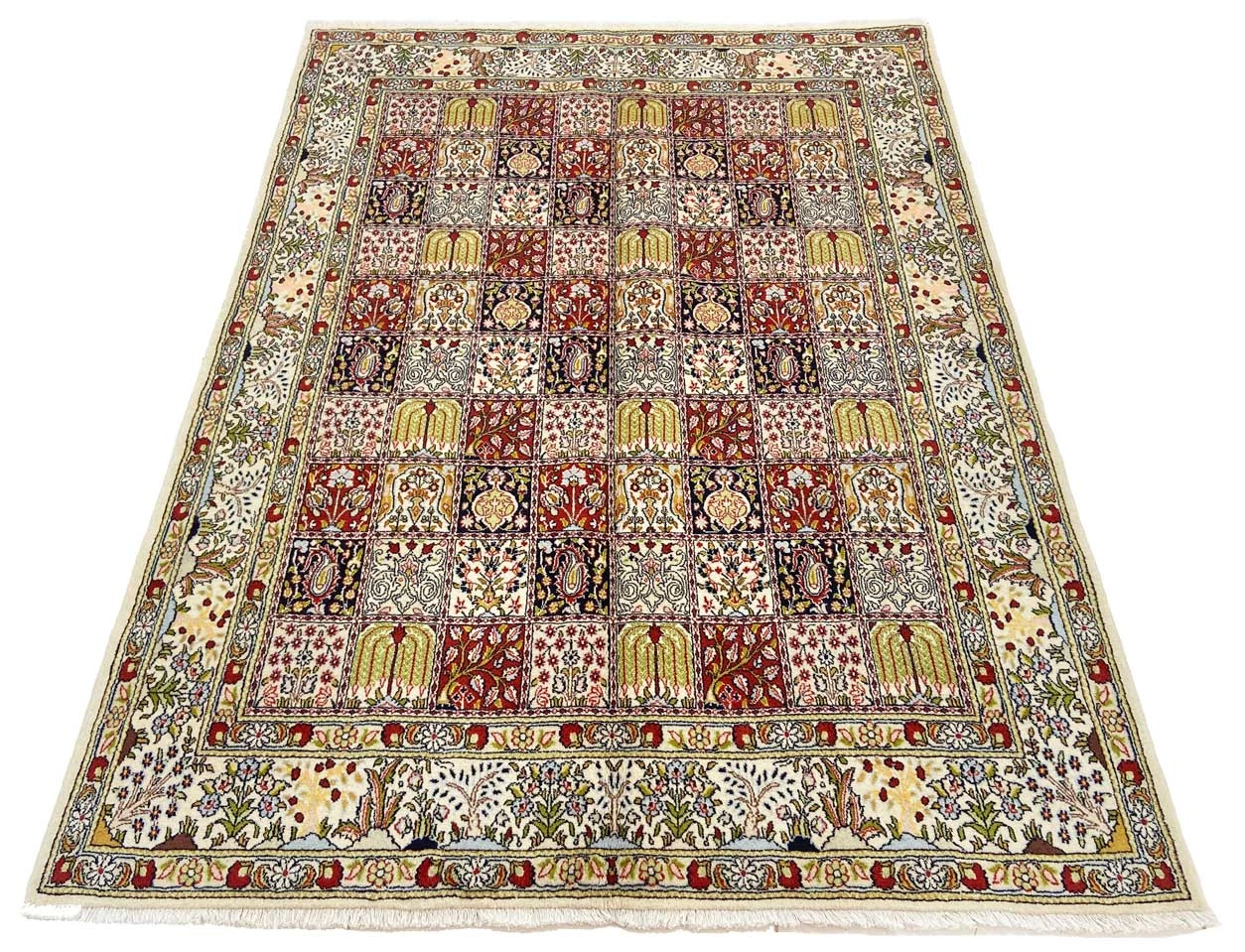 Alternative view of Hand-Knotted Moud Persian Rug, 232 × 171 cm, Wool & Silk