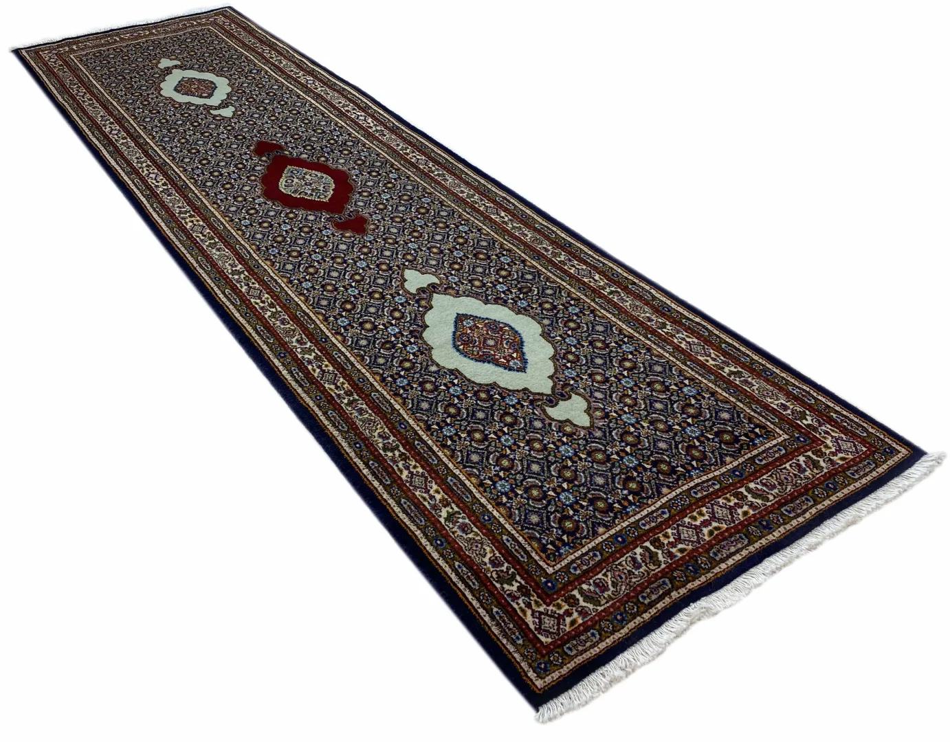 Alternative view of Hand-Knotted Moud Persian Rug, 294 × 80 cm, Wool