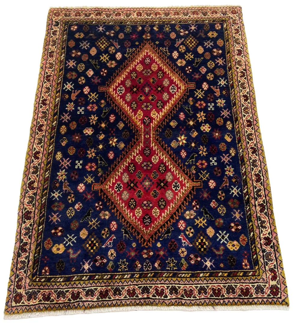 Alternative view of Wool Qashqai Persian Rug 146 × 99 cm, hand-knotted