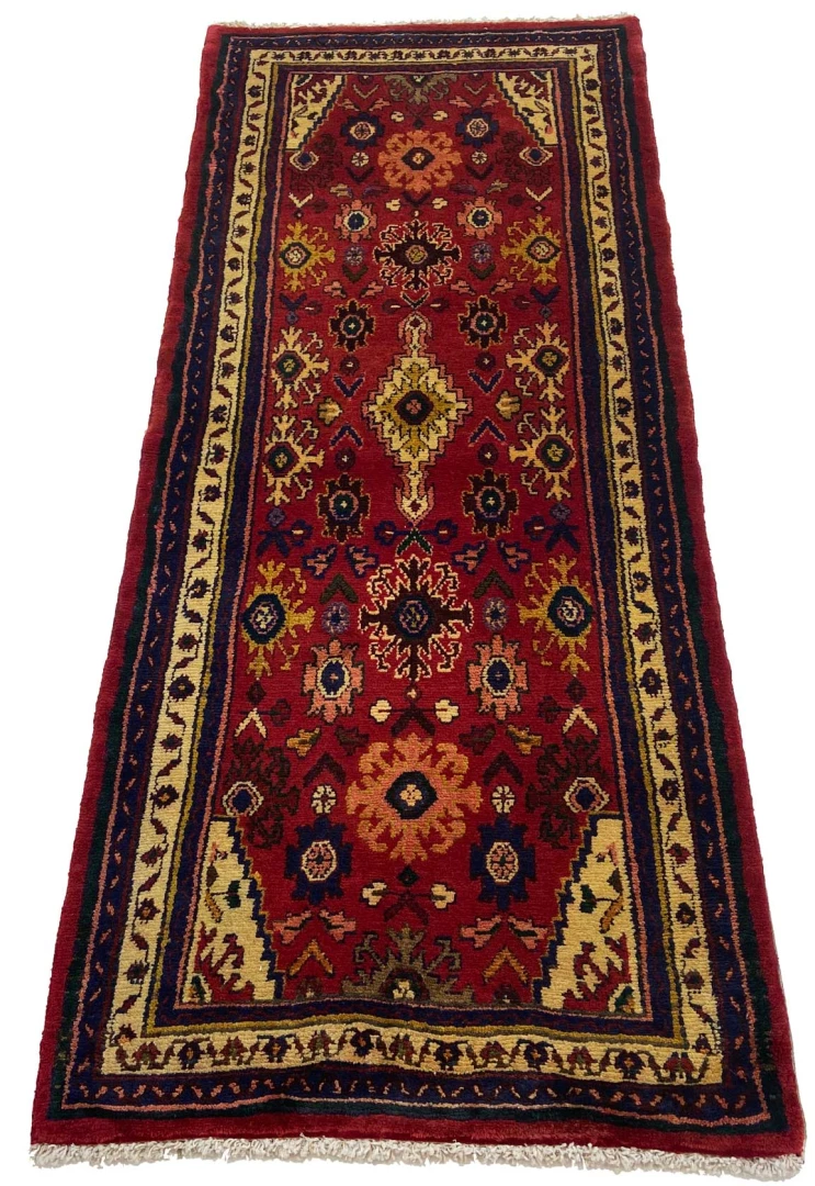 Alternative view of Hamadan Persian Rug 179 × 76 cm in Wool, hand-knotted
