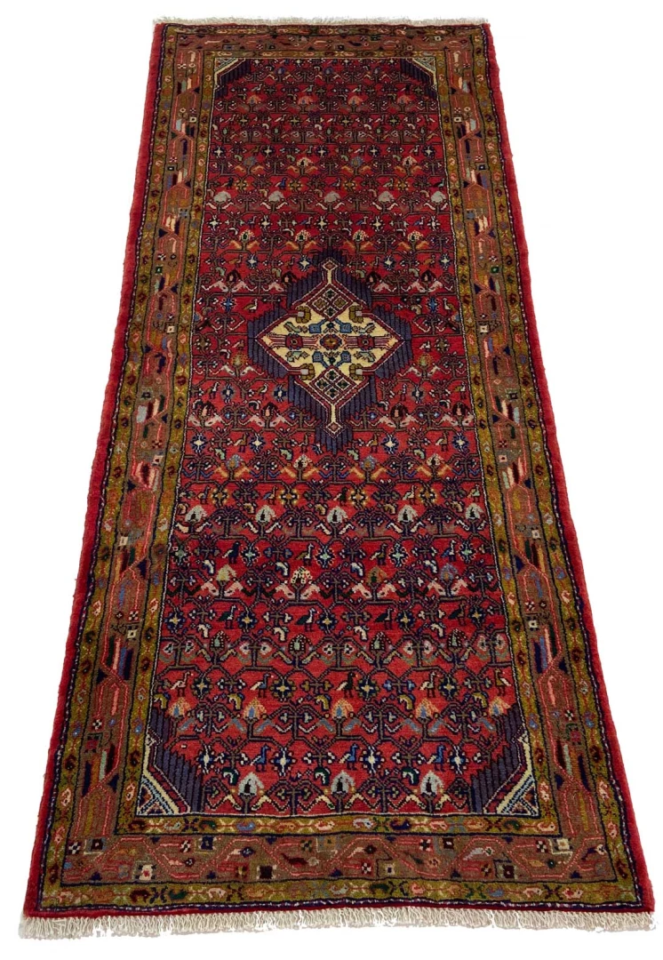 Alternative view of Wool Hamadan Persian Rug 194 × 79 cm, hand-knotted