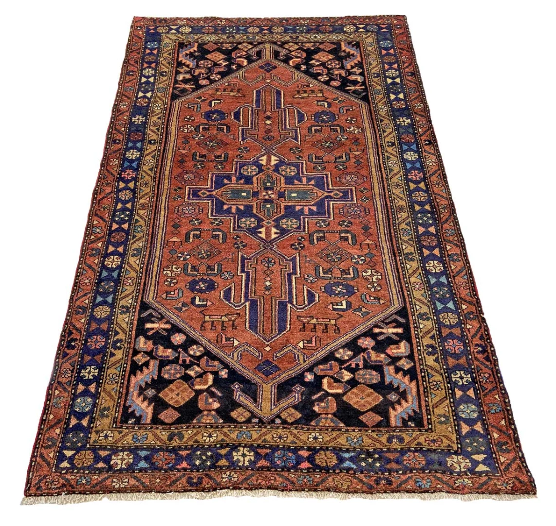 Alternative view of Hand-Knotted Hamadan Persian Rug, 219 × 135 cm, Wool