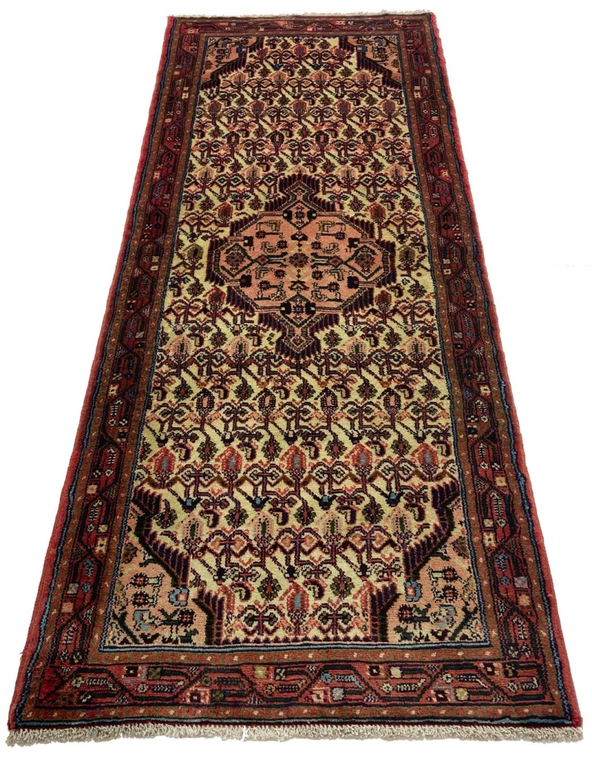 Alternative view of Hand-Knotted Hamadan Persian Rug, 224 × 88 cm, Wool