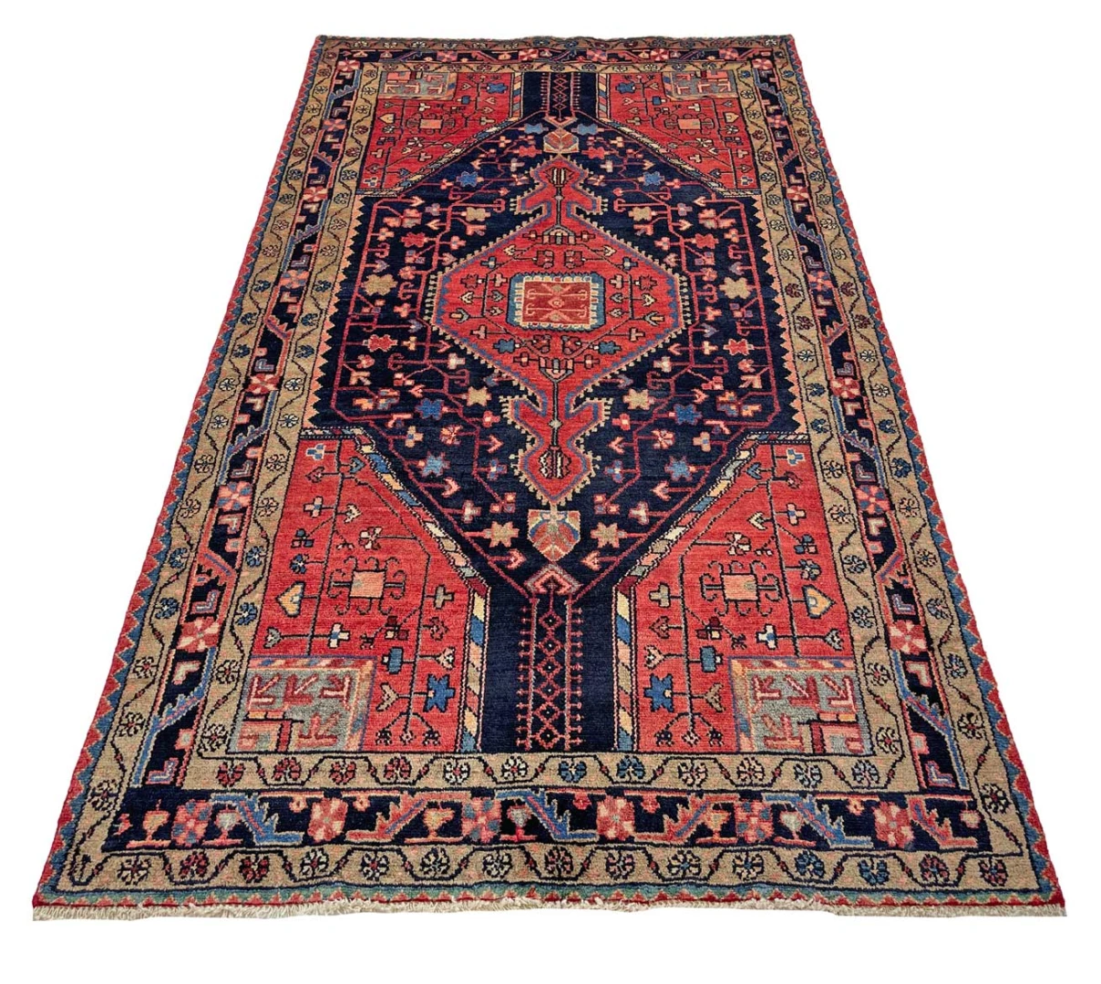 Alternative view of Wool Hamadan Oriental Rug 232 × 134 cm, hand-knotted