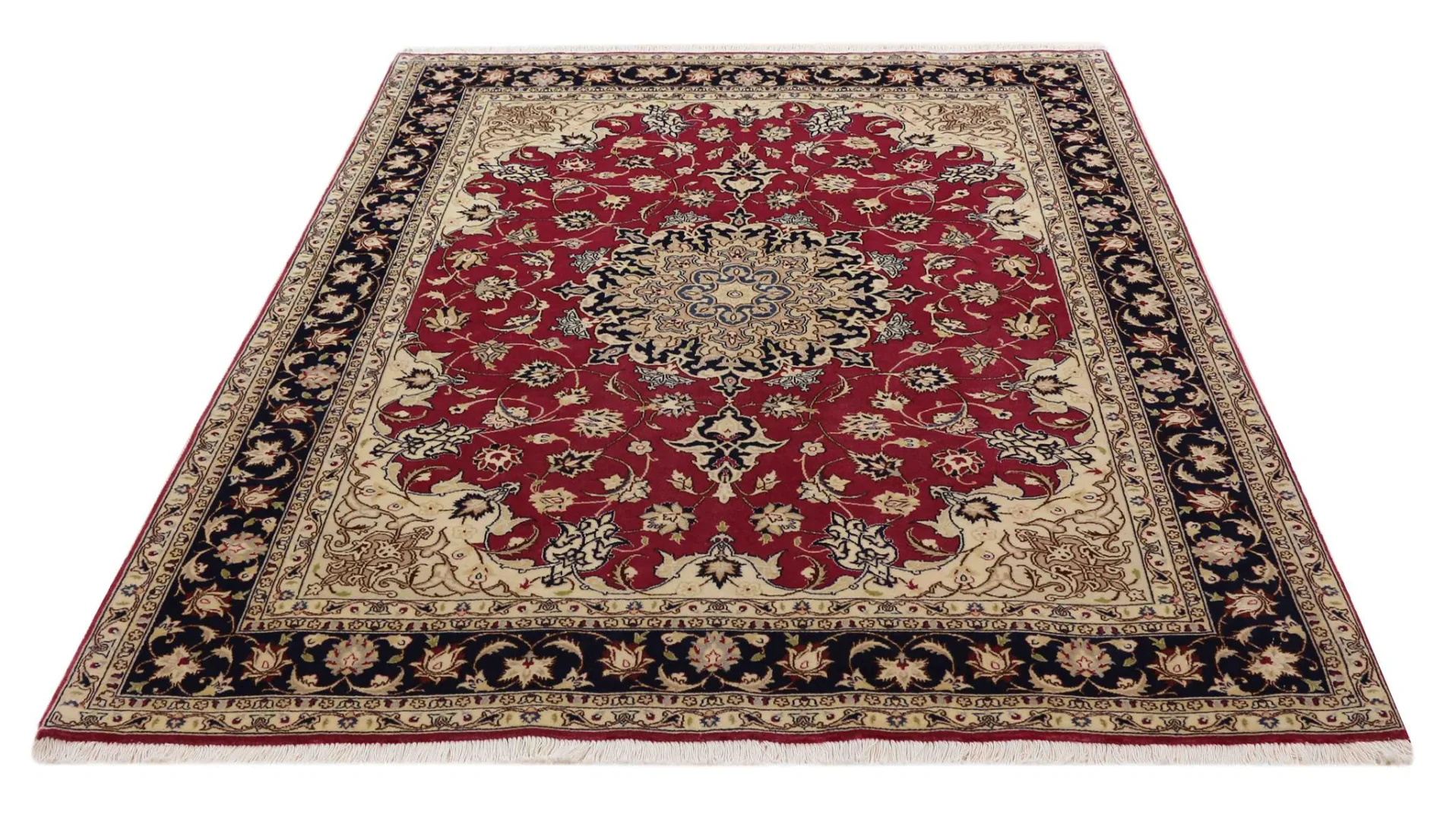 Alternative view of Tabriz Persian Rug 200 × 150 cm in Wool & Silk, hand-knotted