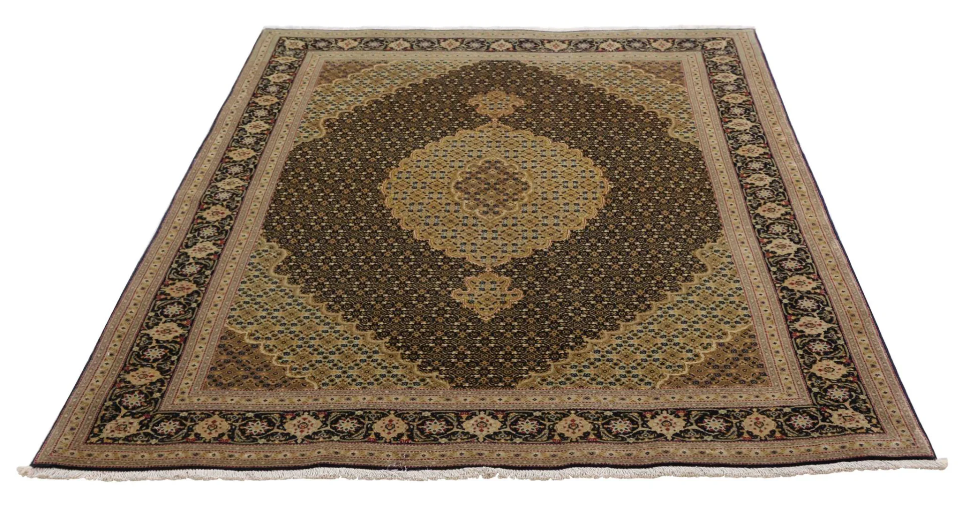 Alternative view of Hand-Knotted Tabriz Persian Rug, 197 × 151 cm, Wool & Silk