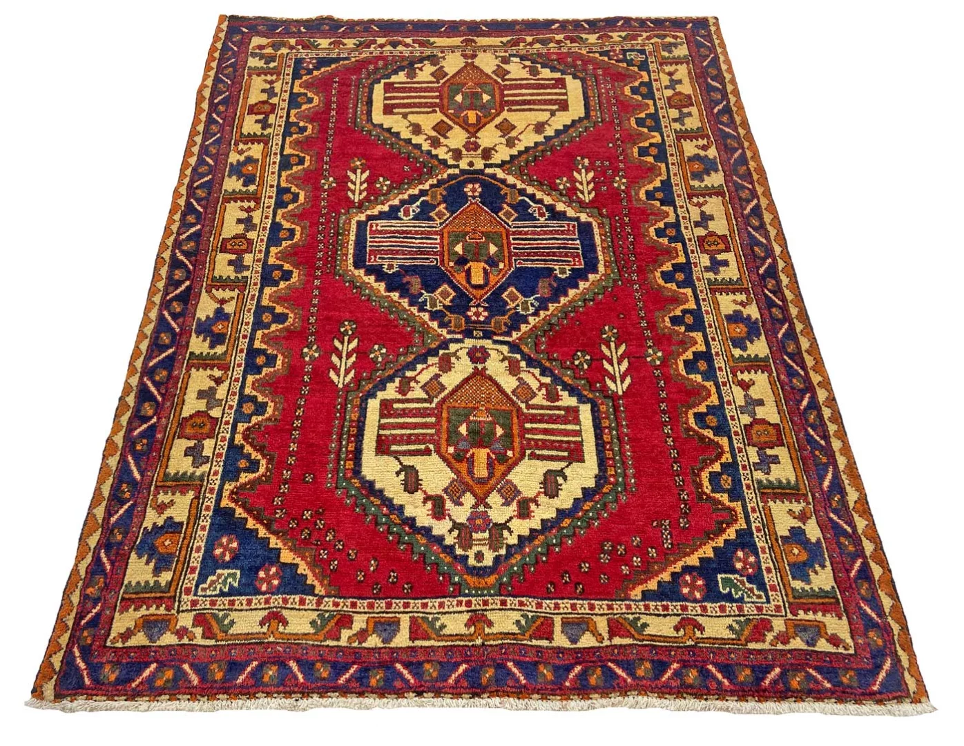 Alternative view of Hand-Knotted Shiraz Persian Rug, 203 × 151 cm, Wool