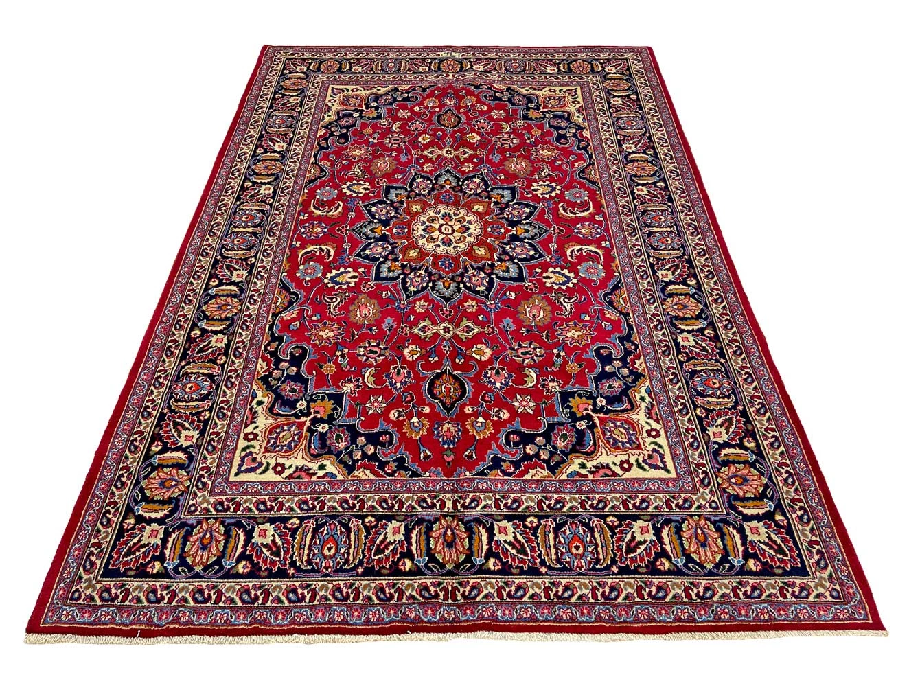 Alternative view of Hand-Knotted Mashhad Persian Rug, 294 × 199 cm, Wool